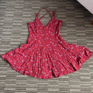 Floral Red Dress